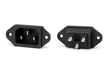 DINIC IEC 60320-C14 Einbaubuchse zum Schrauben, 10 A, 250 V~, Bulk Verpackung